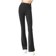 thumbnail image 2 of Pantalones moldeadores para mujer, de color liso, de yoga, con corte de bota, cintura alta, levantamiento de cadera, compresión abdominal, ropa interior moldeadora, pantalones de poliéster para mujer., 2 of 4