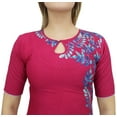 thumbnail image 4 of Bimba Women's Tunic Magenta Kurti Floral Printed Designer Tunic Kurta Wear-8, 4 of 5