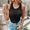 Black, variant on ChicMe Built-in Bra Tank Tops Ribbed Racerback Shirts Women Going Out Everyday Basic Tanks Padded Top White-S
