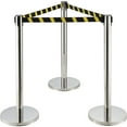 thumbnail image 5 of 39"H Stainless Steel Retractable Stanchion With 6-1/2' Yellow/Black Belt, 5 of 5