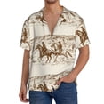 thumbnail image 1 of Fotbe Western Desert Cowboys1 Camisa Estampada de Manga Corta para Hombre, Casual de Verano, Estilo Playero, Sin Arrugas-4X-Large, 1 of 5