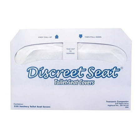 Hospeco Discreet Seat 1/2 Fold Toilet Seat Cover White | 250/Pack, 20 Pack/Case
