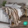 thumbnail image 6 of Bare Home Faux Fur Blanket - 47" x 60" - Ultra Soft Fleece - Throw, Variegated Caramel, 6 of 8