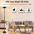 thumbnail image 2 of Lámpara de Piso BoostArea Torchiere LED Dimmable 30W 177 cm Negra, 2 of 9