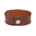 thumbnail image 2 of Fashionable Cowhide Wide Cuff Leather Bracelet Heart Wing Woven Bangle Men Jewelry (Brown), 2 of 3