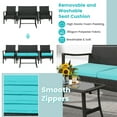 thumbnail image 3 of Patiojoy 8PCS Patio Wicker Furniture Set PE Wicker Furniture Conversation Set Rattan Sofa Chair with Cushions Tempered Glass Coffee Table, 3 of 9