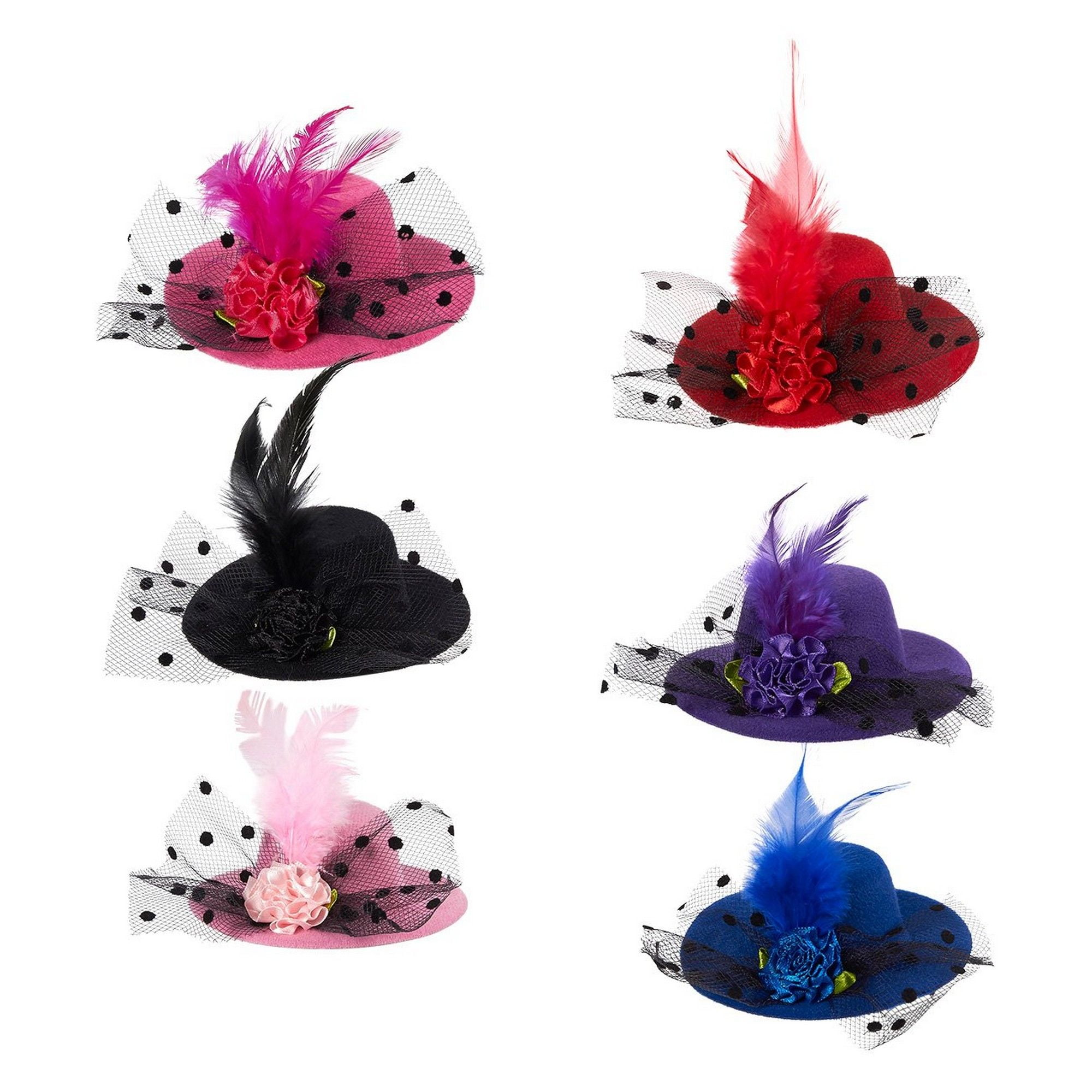 Mini Hat Hair Clip - 6 Pack Decorative Hair Accessories for Baby, Kid ...
