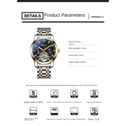 EXPLOJOY Luxury Automatic Watch for Men – Skeleton Design, Moon Phase Display, and Luminous Features