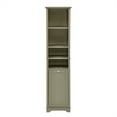 thumbnail image 5 of 64" Tall Bathroom Cabinet Slim Narrow Bathroom Floor Cabinet with 4 Adjustable Shelves And 1 Laundry Hamper For Living Room, 5 of 9
