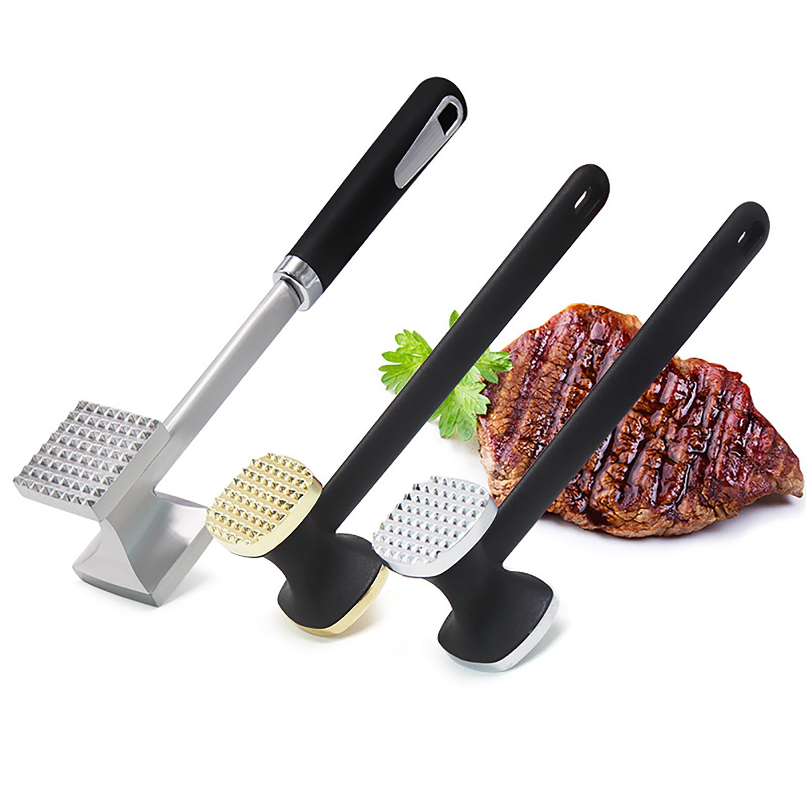 Summer Savings！Meat Tenderizer,Stainless Steel,Double-Sided Tendon Breaker,Kitchen Gadgets,Household Use,Essential for Tenderizing Beef,Chicken,and Pork,Martillo ablandador de carne