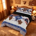 thumbnail image 2 of meiyoeat Boho Cowhide Full Size Comforter Sets For Boys,Tribal Pattern Bedding Comforter Set,Black Reversible,3-Piece,1 Comforter and 2 Pillowcases, 2 of 7