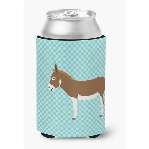 Carolines Treasures BB8021CC Miniature Mediterranian Donkey Blue Check Can or Bottle Hugger