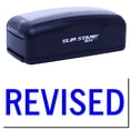 thumbnail image 1 of Large Pre-Inked Revised Stamp, Slim 1854, Ultra Slim Design, Impression Size 1-13/16" by 2-1/2", Up to 25,000 Impressions - Blue Ink, 1 of 10