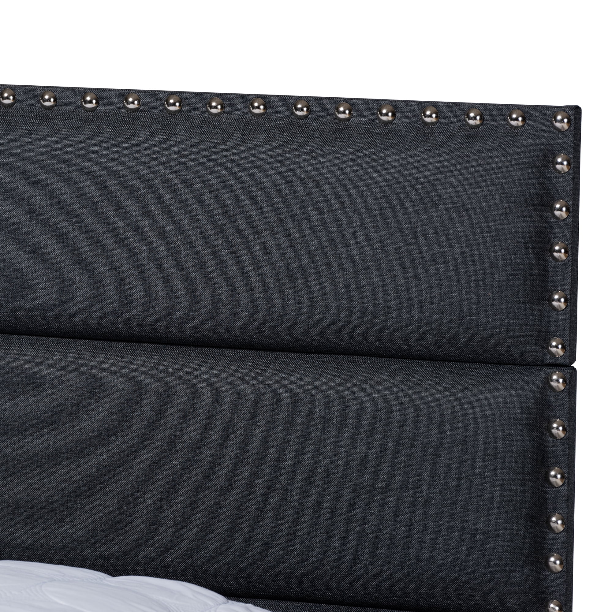 Baxton Studio Ansa Modern and Contemporary Dark Gray Fabric Upholstered Full Size Bed