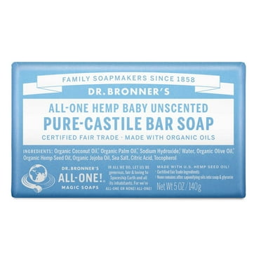 2X - Dr. Bronner's Unscented Bar Soap - 5oz