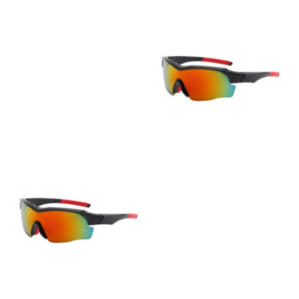 Minnieouse Gafas de sol cómodas y resistentes al viento para entusiastas de los deportes al aire libre, duraderas, ligeras, portátiles, negro rojo Negro Rojo 2Conjunto