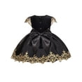 thumbnail image 2 of Girls Dress Velvet Gold Lace Vintage Gauze Skirt Big Bow Flare 6 Years, 2 of 5