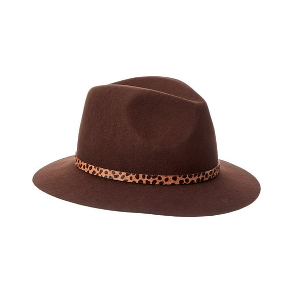 Bruno Magli Wool Felt Wool Fedora, os, Brown
