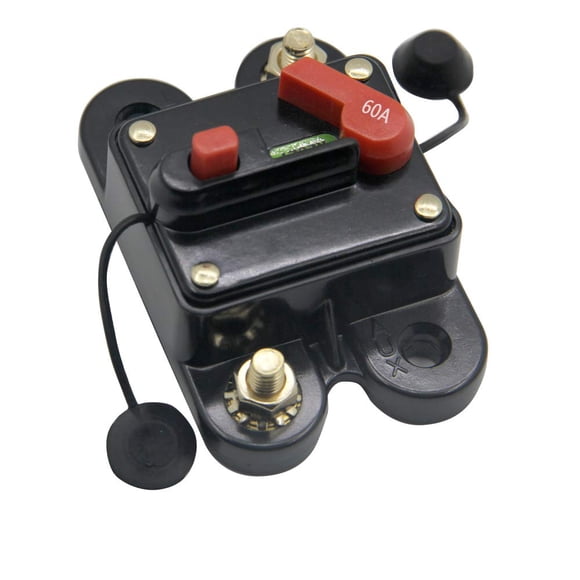 RKURCK 60 Amp Circuit Breaker with Manual Reset 12V-24V DC Surface Mount for Trolling Motor Auto Marine Boat Car Stereo Audio Speaker Resettable Fuse 60A