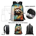 thumbnail image 3 of XYZCANDO Sloth Retro Leaves Print School Backpack Set 17 Inch Book Bag Large Capacity Primary School Bookbag 3 Pack Travel Backpacks Lunch Bag Pencil Case for Boys Girls Knapsack, 3 of 6