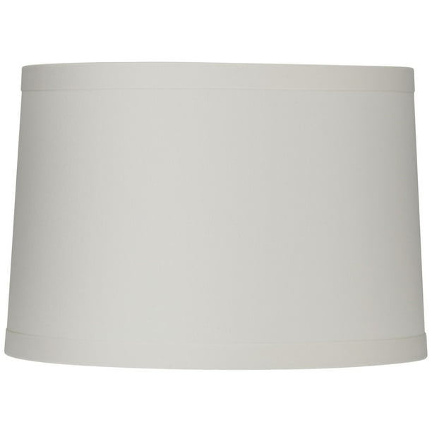 Springcrest Ivory Linen Medium Drum Lamp Shade 15 Top X 16 Bottom 11 High Spider Replacement With Harp And Finial Com Drum Lamp Shade 15, 15 Linen Drum Lamp Shade