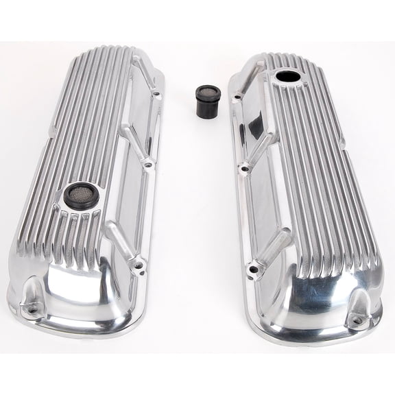 JEGS Polished Finned Valve Covers for Small Block Ford 289-302