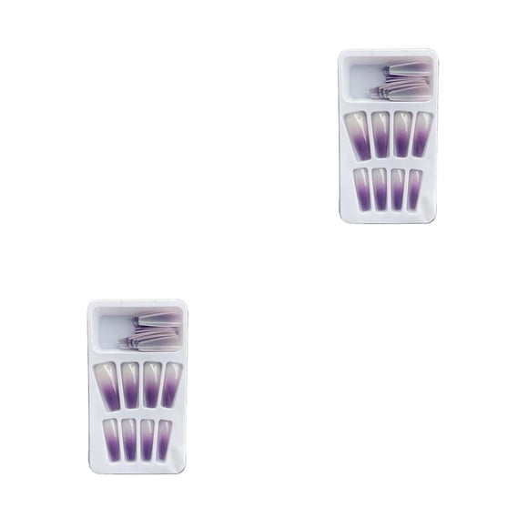 1 Juego de prensa de punta francesa en las uñas extensión de gradiente brillo uñas Extra largas moda cubierta completa salón de bailarina DIY tipo 16 Pegamento 2g, gelatina 24 piezas 2piezas Vogacara  CBP262279