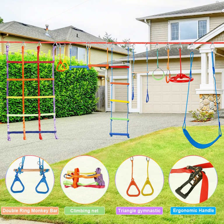 趣味・スポーツ・実用 SPORTS CHART14 OUTDOOR LIFE VEVOR Ninja Warrior Obstacle Course for Kids, 50 ft