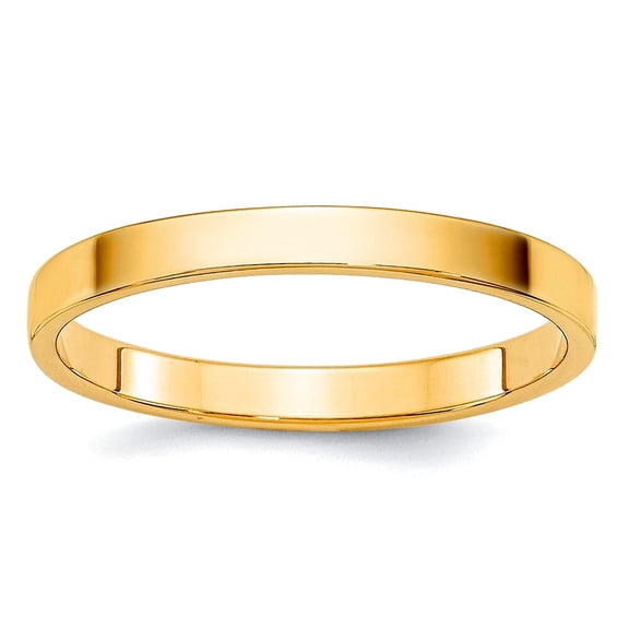 14k Yellow Gold Solid Polished Lightweight 2mm Ltw Flat Band Size 12.5 Ring Ring for Women and Men