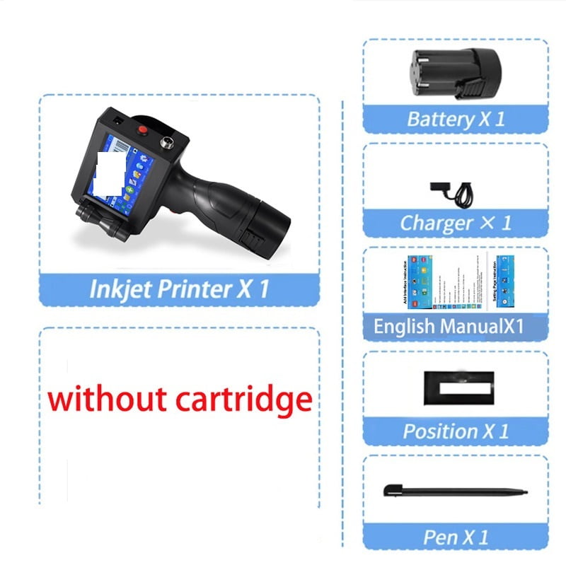 12.7mm QR Code Number Date Portable Printer Metal Plastic Bags Bottle Handheld Thermal Inkjet Printer ,Widely Use