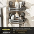thumbnail image 6 of 3-Pack Black Triangle Shower Caddy 3-Tier Corner, No Drilling Heavy Duty Shower Cage with Hooks, 40 lbs Load Capacity, 6 of 7