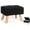 Black, variant on Storage Ottoman, Small Storage Ottoman Foot Stool with Wood Legs, Teddy Velvet Rectangular Foot Rest for Chair, Soft Sponge White Footstool for Living Room, Couch, Bedroom, Dorm (Grizzly)