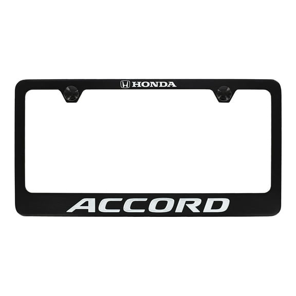 Honda Accord wordmark black coated metal license frame holder
