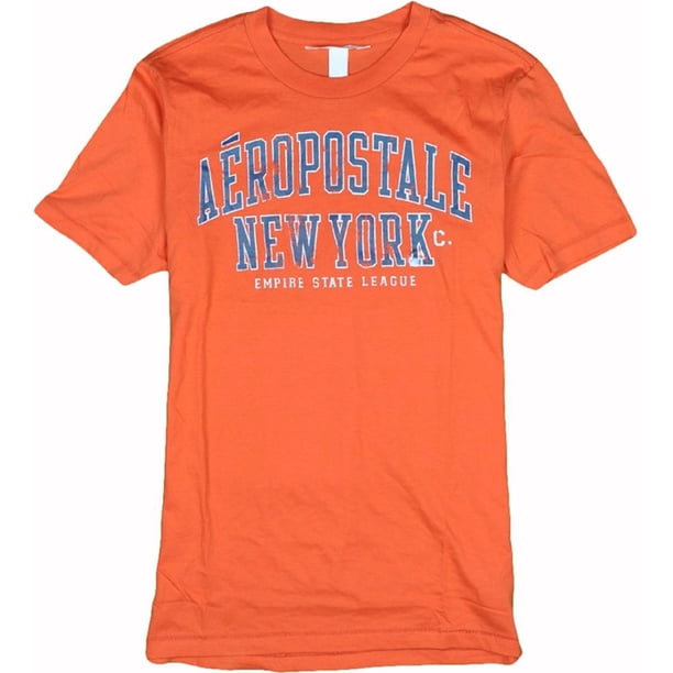 Aeropostale - Playera gráfica de la Liga Empiretate para Hombre, Naranja, XS