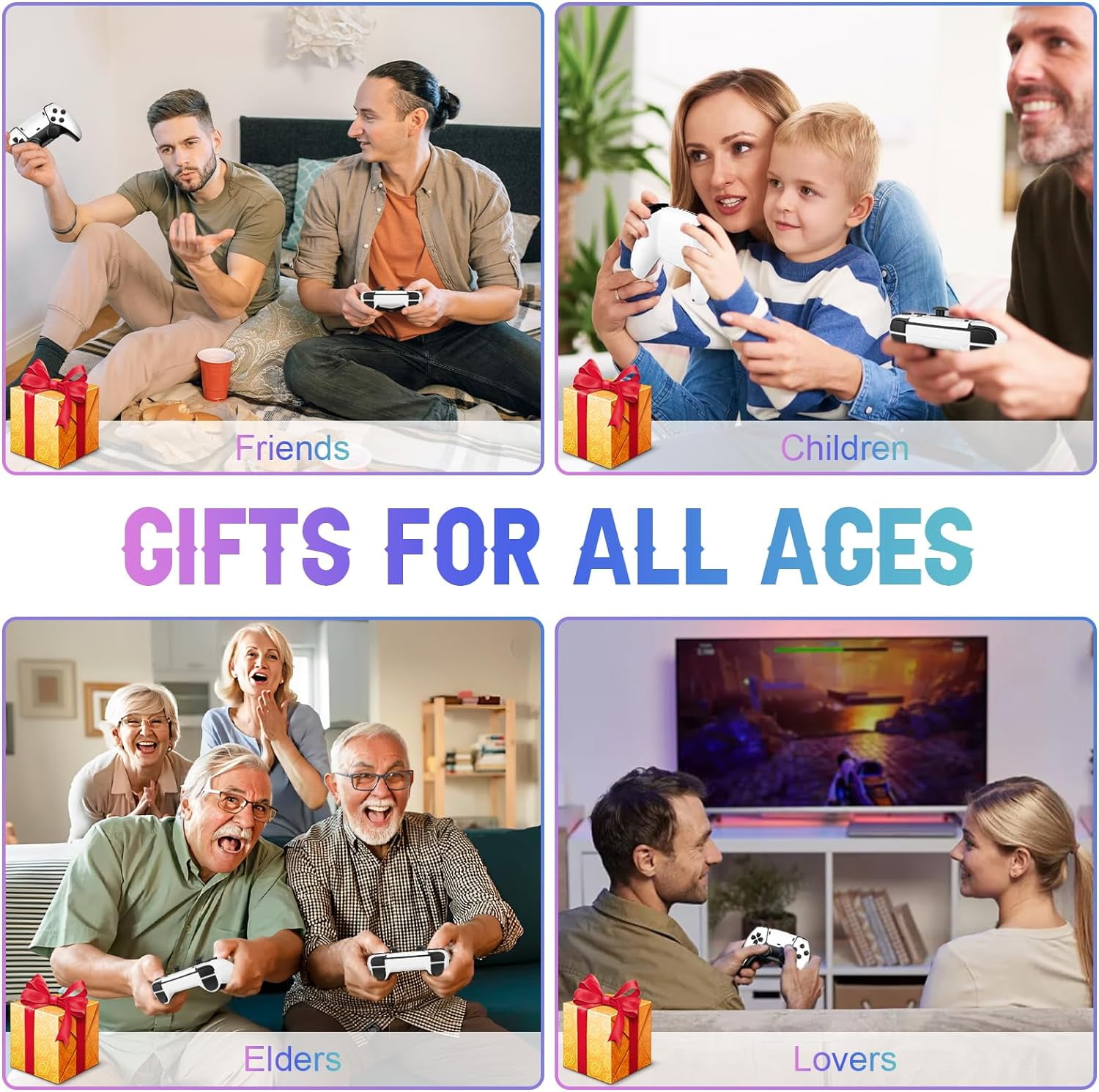 Retro Game Console, 64G 20000+ Games Nostalgic Game Stick, 4K HD Output, Retro Games TV Stick with 23 Emulators, Dual 2.4G Wireless Controllers, Nostalgic Gift for Family, Friends, and Children