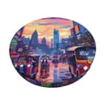 thumbnail image 1 of Disketp Taxi Colorful Town Funda Redonda para Taburete, Funda de Cojín para Silla de Bar Suave y Elástica-13 inch, 1 of 7