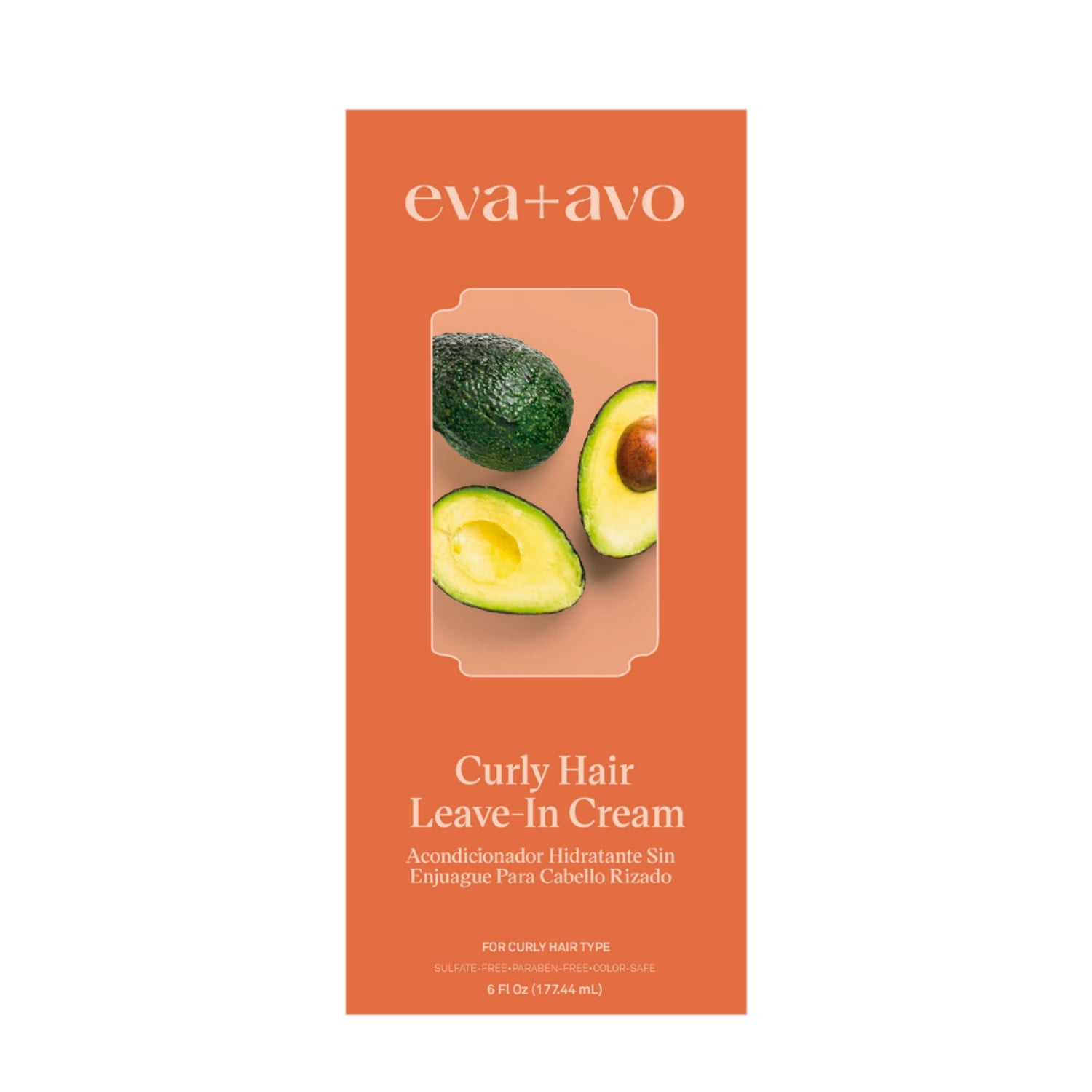 Eva Avo Curly Leave-In Cream, Detangling & Hydrating, 6 fl oz
