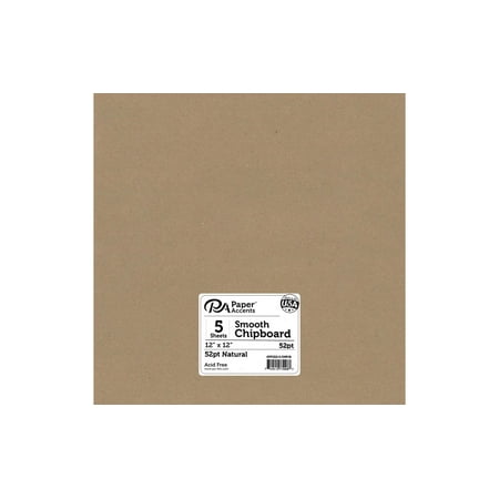 Chipboard 12x12 1X Heavy 52pt Natural 5pc