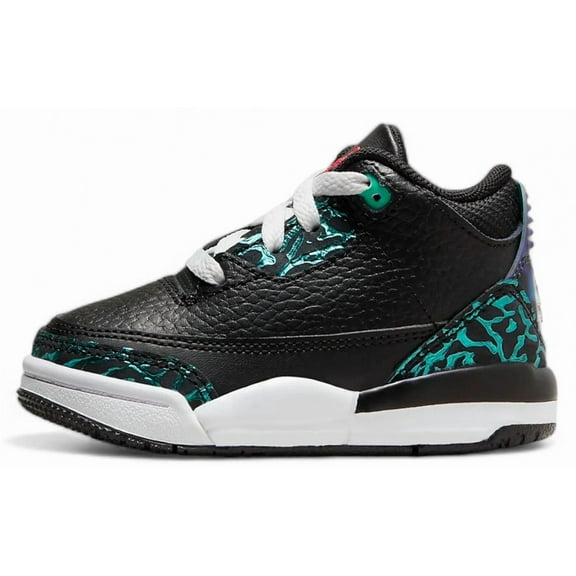 Jordan Toddler's 3 Retro Black/Siren Red-Hyper Jade (FV5439 001) - 4