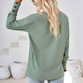 thumbnail image 3 of Samickarr Pullover Sweaters For Women Fall Sweatshirt Tunic Tops For Women To Wear With Leggings Women's V-neck Long Sleeve Lace Button Loose T-shirt, 3 of 3