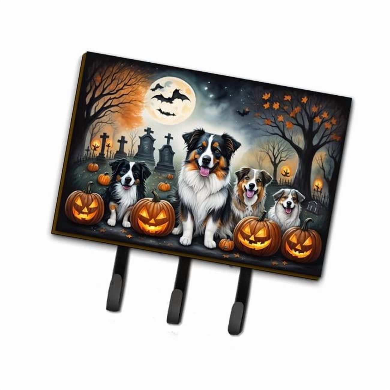 Bernese Mountain Dog Spooky Halloween Leash or Key Holder 6 in x 9 in