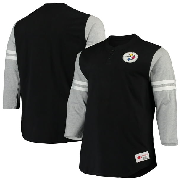 Pittsburgh Steelers Mitchell & Ness Big & Tall Henley 3/4-Sleeve T ...
