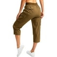 thumbnail image 6 of Capri Pants for Women 2025 Summer High Waisted Drawstring Casual Cago Capris with Pockets Womens Cropped Pants, 6 of 8