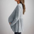thumbnail image 7 of Edvintorg Maternity Shirts Fashion Solid Color Crewneck Ribbed Knit Sweater Tops Long Sleeeve Fall Maternity Clothes Plus Size Casual Pregnant Clothes for Women, 7 of 7