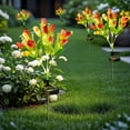 thumbnail image 6 of Solar-Powered Tulips Garden Light Outdoor Waterproof Ground Spike Decorative Lighting Plastic Energy-Saving Auto On Off Weatherproof Design Ground Stake 26.38x2.36Inch, 6 of 6