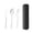 Black, variant on Stainless Steel Travel Cutlery Set Reusable Flatware With Portable Storage Case For Office Lunch Camping Blue