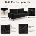 thumbnail image 5 of Neche Sofa for Living Room,Solid Wood Foot, 2 Seater Small Modern Loveseat Couch in a Box  - Black, 5 of 9