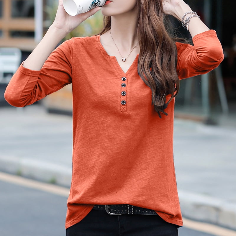 Long-Sleeved T-shirt Tops Loose Plus 