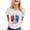 #01-White, variant on Womens 250 Anniversary Usa Shirt 250 Anniversary Usa Flag Independence Day Freedom T-Shirt Breathable Lightweight America Pullover Tee Tops