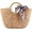 Khaki Pink With Scarf, variant on Summer Rattan Bag for Women Straw Hand-woven Top-handle Handbag Beach Sea Straw Rattan Tote Clutch Bags